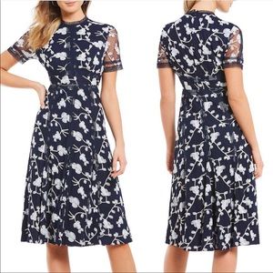 Antonio Melani Embroidered Tulle Midi Dress